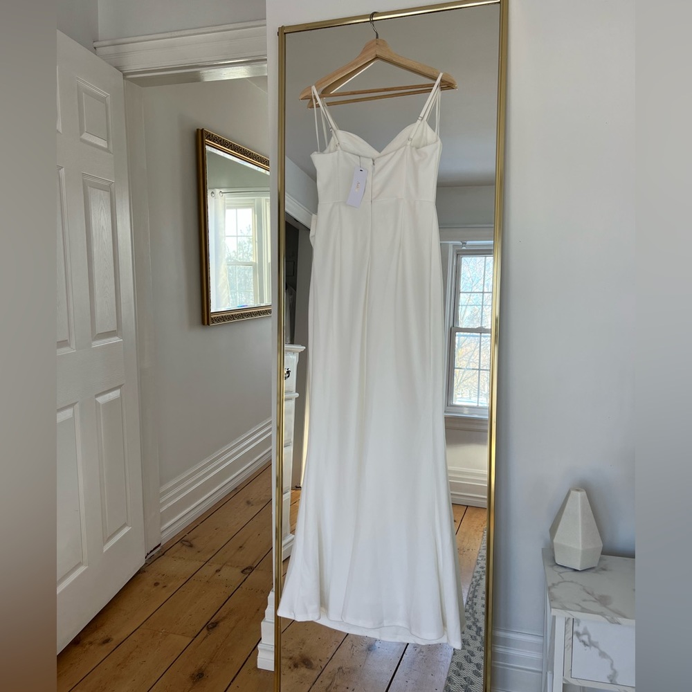 White Maxi Bridal Shower Dress with Bow from Red Dress size M new with tags - Picture 11 of 16